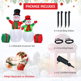 6Ft & 5Ft Christmas Inflatable Snowmen, Inflatable Christmas Decoration w/ Built-in LED Lights