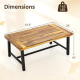 Tangkula Outdoor Acacia Wood Coffee Table