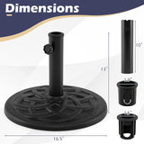 Tangkula 17" Round Umbrella Base with Adjustable Knob