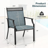 Tangkula Patio Dining Chairs Set of 2/4, All Weather Outdoor Chairs with High Back, Armrests