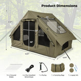 Tangkula 4-6 People Inflatable Tent Easy Setup Glamping Tent for Hiking
