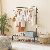 Tangkula Heavy Duty Clothes Rack 50-Inch Wide Metal Garment Wardrobe Rack