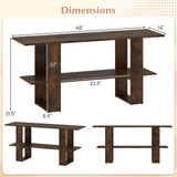 Tangkula 2-Tier TV Stand with Storage for TVs up to 55 Inch Console Table with Open Shelf