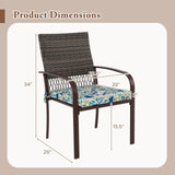 Tangkula Patio Rattan Chairs Set of 4, Outdoor Armchairs w/Wicker Back & Soft Cushions