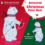 Tangkula 2-Piece Lighted Polar Bear Christmas Decorations