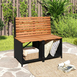Tangkula Transforming Interchangeable Picnic Table Garden Loveseat with Metal Frame