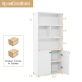 Tangkula 5 Tier Bookcase with 2-Door Cabinet