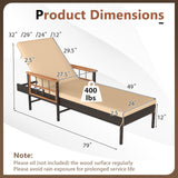 Tangkula Lounge Chair Outdoor with Soft Cushions for Outside