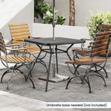 Tangkula Patio Square Dining Table, 32" Outdoor Table w/ 1.6" Umbrella Hole & Lid
