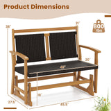 Tangkula Outdoor Rocking Armchair with Curved Armrests for Porch