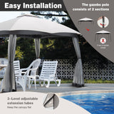 Tangkula 10 X 10 FT Patio Gazebo with Privacy Netting