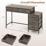 Tangkula 51-Inch Reversible Computer Desk with 5 Drawers