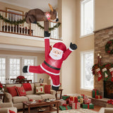 Tangkula 8.5 FT Christmas Inflatable Reindeer & Climbing Santa Claus