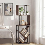 Tangkula 6-Tier Bookshelf Floor Standing S-Shaped Geometric Bookcase(1/2)