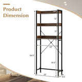 Tangkula Over The Toilet Storage Rack, 3-Tier Bathroom Space Saver w/ 4 Hooks & Adjustable Bottom Bar