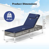 Tangkula Patio Chaise Lounge Chair