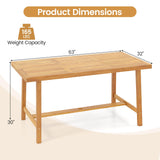Tangkula 63" Acacia Wood Dining Table for 6 People