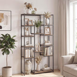 Tangkula 71” Tall Bookshelf 12 Storage Shelves Heavy-Duty Metal Frame Modern Freestanding Plant Display Rack