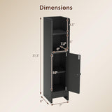 Tangkula Small Bathroom Storage Cabinet Narrow Slim Corner Floor Cabinet with Adjustable Shelf & 2 Open Shelves