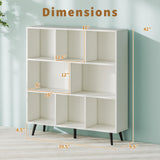 Tangkula 8 Cube Bookcase with 5 Tapered Metal Legs