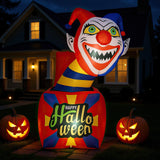 Tangkula 5 Ft Halloween Inflatable Clown, Blow up Circus Clown Box