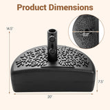 Tangkuls 55 LBS Half Round Umbrella Base