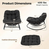Tangkula Outdoor Papasan Rocking Chair for Patio