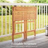 Tangkula Patio Rectangle Counter Height Pub Table with Slatted Tabletop