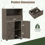 Tangkula 24 x 12 x 40 Inches Farmhouse Bathroom Storage Cabinet