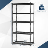 Tangkula 5-Tier Metal Storage Shelves(36"L x 18"W x 72"H)