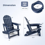 Tangkula Adirondack Chair | HDPE All-Weather Fire Pit Chair with Cup Holder (1/2/4)