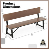 Tangkula 72” Outdoor Bench, Extra Long Patio HDPE Bench for 4 People, 1100 lbs Weight Capacity