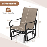Tangkula Outdoor Glider Chairs Set of 2/4 with High Backrest Breathable Mesh Fabric and Metal Frame