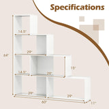 Tangkula 10 Shelves Bookshelf, L Shaped Freestanding Ladder Corner Bookshelf