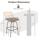 Tangkula Patio Swivel Barstools, Wicker Bar Height Chairs w/Soft Seat Cushions