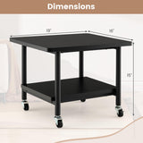 Tangkula 2-Tier Printer Stand, Under Desk Rolling Printer Cart with 2 Storage Shelves