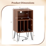 Tangkula 3 Tier Turntable Stand with Charging Station & Sturdy Metal Legs