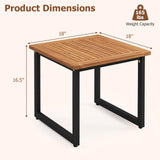 Tangkula 18" Square Acacia Wood Patio Side Table (1/2)