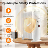 Tangkula Oil Filled Radiator Heater, 700W Portable Radiant Space Heater with Adjustable Thermostat