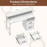 Tangkula  48" Computer Desk with 2 Storage Drawers & Power Outlets