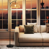 Tangkula Arc Floor Lamp with Hanging Lampshade