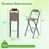 Tangkula Folding Bar Stools Set of 2/4 w/Ergonomic Seat & Comfortable Footrest