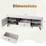 Tangkula Mid Century Modern TV Stand for 80” TVs with Open Shelf