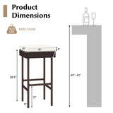 Tangkula Patio Rattan Barstools Set, Outdoor Wicker Bar Height Chairs with Footrest & Soft Cushions