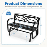 Tangkula 2 Person Outdoor Glider Bench with Metal Frame