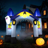 Tangkula 10 FT Halloween Lighted Inflatable Haunted House Castle Archway