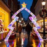 Tangkula 8.8 Feet Christmas Tree-shaped Archway with Top Star