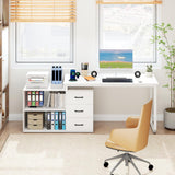 Tangkula 55" Reversible L Shaped Desk with 3 Drawers