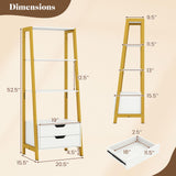Tangkula 52.5" Tall Freestanding Bookcase with Sturdy Metal Frame