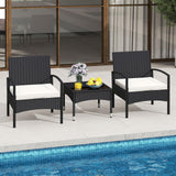 Tangkula 3-Piece Patio Furniture Set with Soft Cushions